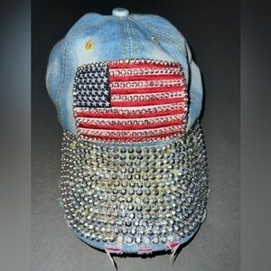 Y2K American Flag Rhinestone Hat